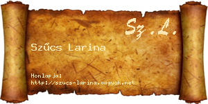 Szűcs Larina névjegykártya