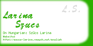 larina szucs business card